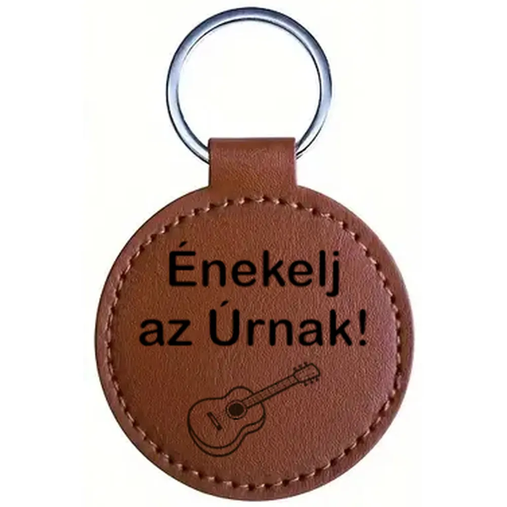 Kulcstartó – bőr, kerek (Énekelj)