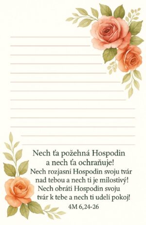Poznámkový blok – formát A6, 40 listov – Nech ta požehná….