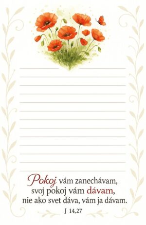Poznámkový blok – formát A6, 40 listov – Pokoj vám zanechávam…