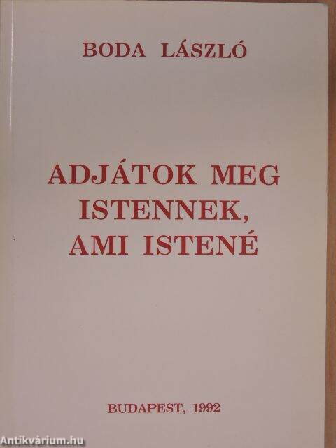 Adjátok meg Istennek, ami Istené - antikvár